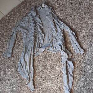 LOFT Light Gray Draped Cardigan